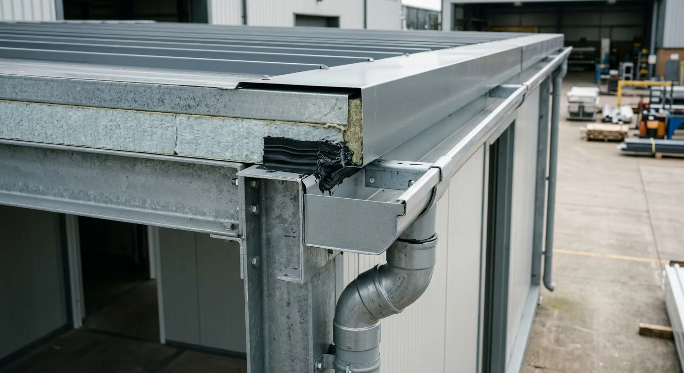 Insulated Flat Pack Container Roof Drainage & Sealing